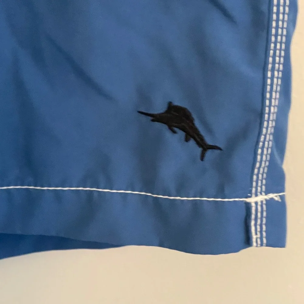 Tommy Bahama Relax Mens XL‎ Blue Board Shorts Swim Trunks Cargo Pocket Marlin